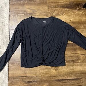 Old Navy Black Tie Front Crop Top